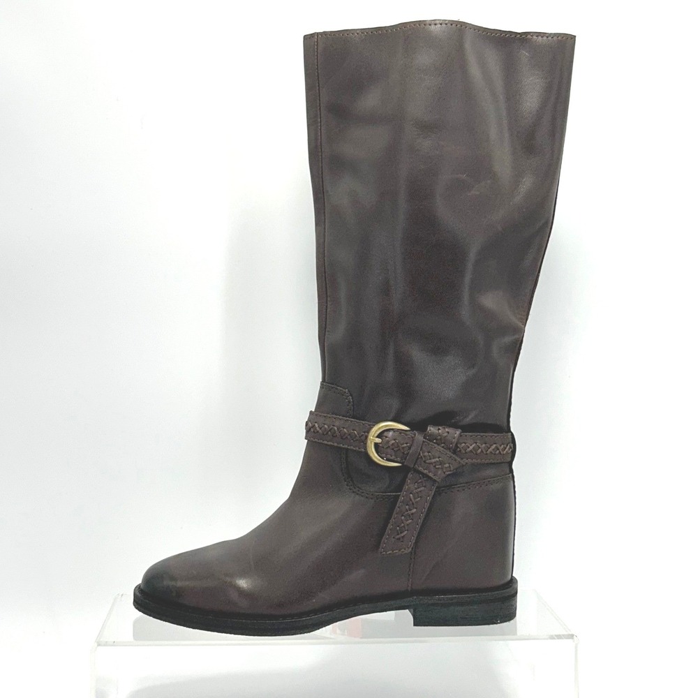 Lucky Brand Size 6.5 Brown Leather Riding Boots NEW Maltet Braided $220 - Picture 9 of 13